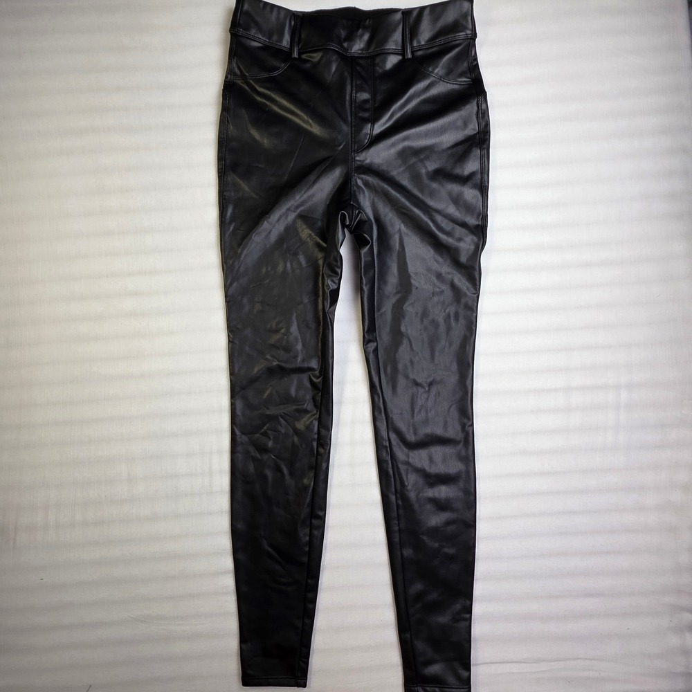 Halara Black Faux Leather Leggings High Waisted Skinny Pants Full Length Women M